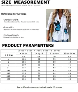 Women's Fashion Printed Shirt Pattern Button Top Slim Fit Comfortable Clothing Women's V-neck Button Casual Long Sleeve Shirt - Image 4