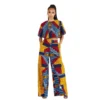 Two Pieces African Clothes for Women Sexy Boho Summer Ankara African Printing Top and Pant Robe Africaine Femme African Suit - Image 2