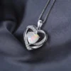 JewelryPalace Heart Love 2.4ct Created Opal 925 Sterling Silver Pendant Necklace for Women No Chain - Image 3