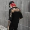 Men summer hollow out sexy half sleeve oversized t shirt rivet punk rock hip hop tee shirts nightclub DJ singer stage costume - Image 5