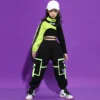 Kids Ballroom Hip Hop Clothing Outfits Crop Top Sweatshirt Streetwear Tactical Cargo Pants for Girls Jazz Dance Costume Clothes - Image 5