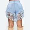 Summer Women's Fashion Tassel Denim Shorts 2020 Vintage sexy Ripped casual Hotpants Femme Slim Straight Short Jeans Streetwear - Image 2