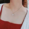 HOYON 18K Gold Color One Eye Necklace Women's Jewelry Diamond Style Bijoux Femme Collares Natural Gemstone Pendant With Necklace - Image 4