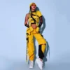 Yellow Cheerleader Uniform Hip Hop Clothes Female Jazz Dancewear Rave Outfit Girl Sets Stage Costume Festival Clothing DL8204 - Image 2