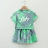 2Pcs Tie dye Summer Big Kids Baby Tall Girls Clothes Tops T-shirt Skirt for 10 11 12 13 14 15 16 Years Old 150cm 160cm Height - Image 2