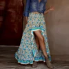 Boho Print Long Skirts Women Summer Beach Bottoms Elastic Waist Gypsy Ethnic Oversize Ladies Skirt Female 2021 Vintage Clothing - Image 4