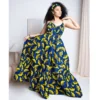 Loose African Maxi Dress Women 4XL Big Size Spaghetti Strap Boubou Summer New Print Ruffle Patchwork African Beach Maxi Dresses - Image 2