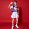 Kids Concert Hip Hop Clothing Cheerleader T Shirt Shorts Streetwear Basketball Uniforms for Girls Boys Dance Costume Clothes - Image 6