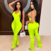 two piece set women bodysuit stacked leggings 2 piece set women outfits tracksuits stacked pants fall clothes 2020 wholesale - Image 3