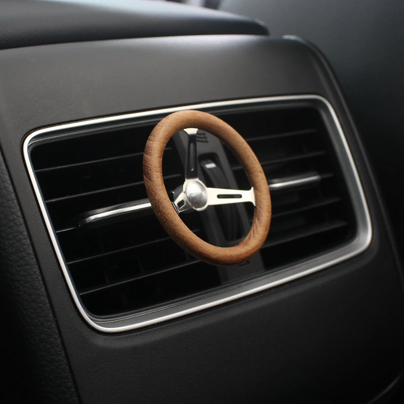 RETRO Car Air Freshener Perfume Diffuser Vintage Wood Steering Wheel Scent Good Smell Fragrance Decoration Interior Accessories - Image 3