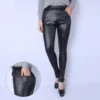 5XL Plus Size PU Leggings For Women Butt Lift Black Autumn Girls Spandex Big Size Leggings High Waisted Stretch Pants ouc088 - Image 3