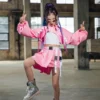 New Kids Hip Hop Clothing Pink Handsome Street Dance Suit Girls Autumn Jazz Costumes Children Catwalk Show Stage Outfits DQL6196 - Image 3