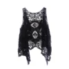 Jastie Hippie Froral Patch Design Vest Retro Vintage Crochet Summer Beach Cover Up Top Asymmetric Open Stitch Kimono Cardigain - Image 5