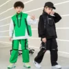 Kids Festival Hip Hop dancing Clothing Sweatshirt High Neck Vest Tactical Cargo Pants Girl Boy Jazz Dance Costume Clothes wear - Image 6