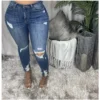 Plus Size Jeans High Waisted Women Oversized Pants Blue Denim Pants Columbia Style Pull Up Elastic Stretchy Jean Ouc455bb - Image 4