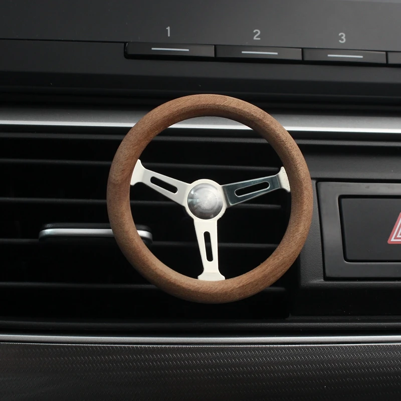RETRO Car Air Freshener Perfume Diffuser Vintage Wood Steering Wheel Scent Good Smell Fragrance Decoration Interior Accessories - Image 2