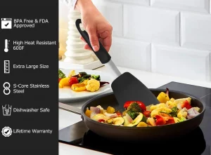 WALFOS Non-stick Silicone Spatula Baking Kitchen Tools Reusable Silicone Spatula Spoon Fried Egg Shovel Fish Shovel - Image 3