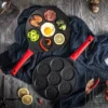 Alloy Frying Pan 7 Holes Smile Face Animal Mold Pancake Omelette Pan Nonstick Breakfast Egg Pan - Image 2