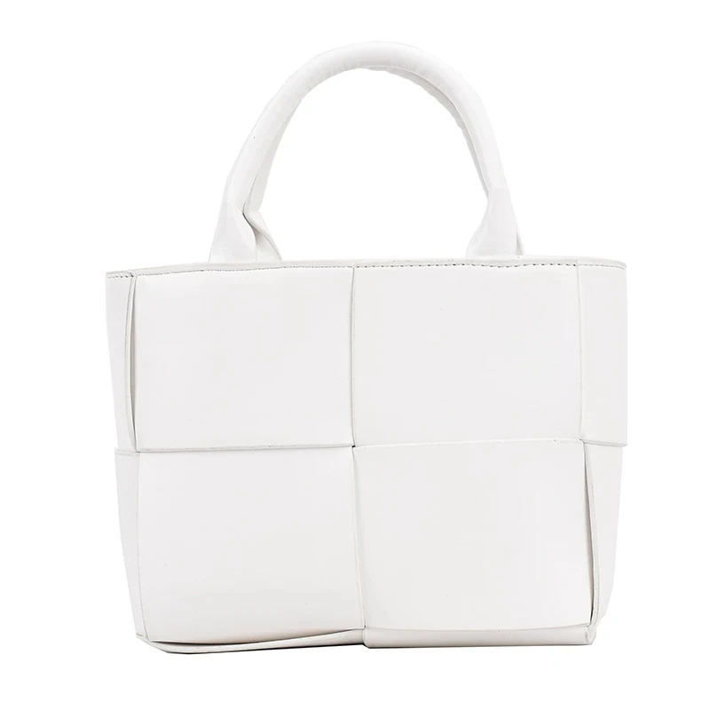 Weave Design PU Leather Small Green Tote Crossbody Bags with Short Handles 2021 Summer Women Luxury Trends Shoulder Handbags