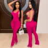 two piece set women bodysuit stacked leggings 2 piece set women outfits tracksuits stacked pants fall clothes 2020 wholesale - Image 4