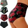 Fashion Summer Women's High Waist Swimsuit Bikini Bottoms Tankini Bottom Swim Shorts Plus Size Floral Print Shorts - Image 2