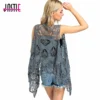 Jastie Hippie Froral Patch Design Vest Retro Vintage Crochet Summer Beach Cover Up Top Asymmetric Open Stitch Kimono Cardigain - Image 4