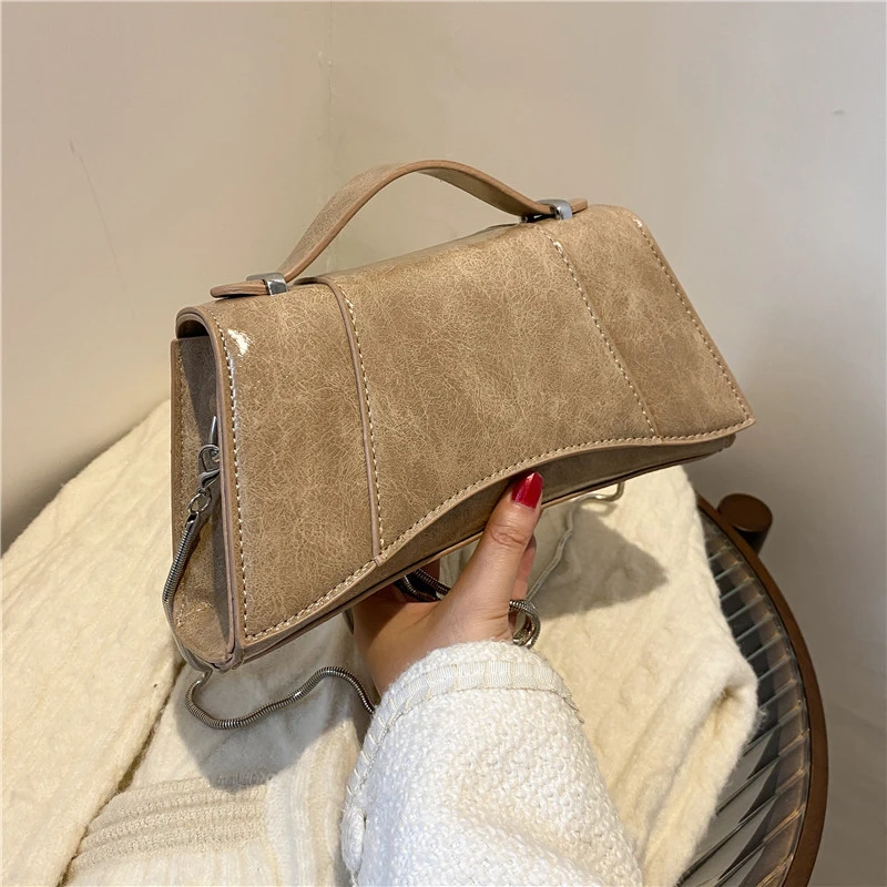 Snake Skin Women's Bag 2021 New Luxury Design Female Hourglass Bag PU Chain Shoulder Crossbody Purse Lady Travel Shopper Handbag