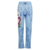 Fashion Women Baggy Skull Rose Printed Long Pants Slim Hippie Wide Leg Boho Trousers S/M/L/XL/2XL/3XL/4XL/5XL - Image 3