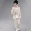 10 pcs wholesale Boys wedding suit Kids Tuxedos Page boy Outfits 3 pieces Autumn Clothing sets Boys blazer suit Corduroy Occasio