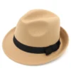 LUCKYLIANJI Vintage Boys Girls Kids Child Rolled Brim Trilby Fedora Hat Pinch Crown Jazz Cap (54CM Adjust Rop Inside) - Image 4