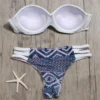 2022 Sexy Solid Bikini New Patchwork Swimsuit Women Lace Scallop Edge Bandeau Bikini Set Swimwear Female Summer Bathing Suits - Image 2