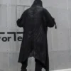 Nightclub DJ singer punk rock hip hop long shirt black hooded cloak cardigan men linen oversize blouse gothic vintage streetwear - Image 2