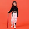 Girls Jazz Hip Hop Dancing Costumes for Kids Black T Shirt Crop Tops Jogger Pants Ballroom Performance Show Dance Clothes - Image 4