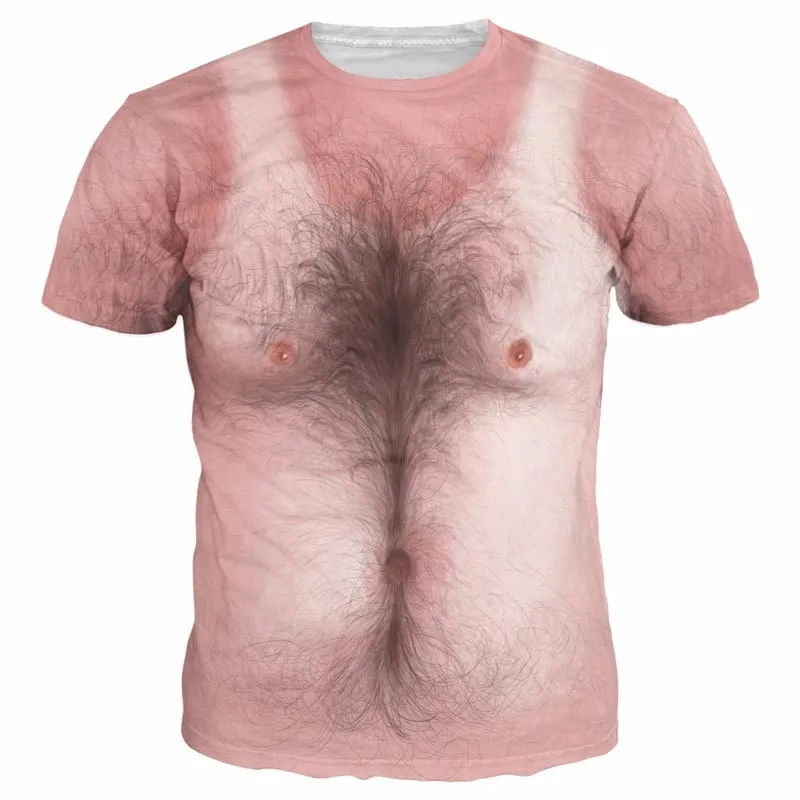 Fashion Hip Hop 3d T Shirt Men/Women T-Shirt Funny Printed Chest Hair Muscle Tees Summer Male Female Sexy Hair T Shirts R2822