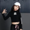 Girls Hip Hop Clothes Black White Dancing Sweatshirt Shirt Top Kids Ballroom Custumes Street Wear Performance Shows Dance Suits - Image 4