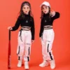 Girls Jazz Hip Hop Dancing Costumes for Kids Black T Shirt Crop Tops Jogger Pants Ballroom Performance Show Dance Clothes - Image 2