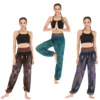 Womens Harem Bohemian Pants Vintage Print loose fit Boho Hippie high waist Smocked Waist Beach Trousers Pants ouc3301 - Image 3