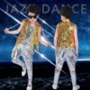 Kids Sequined Hip Hop Outfits Girls Jazz Tap Dancing Tops Pants Boy Child Dance Stage wear Ballroom Party Dancewear Costumes - Image 3