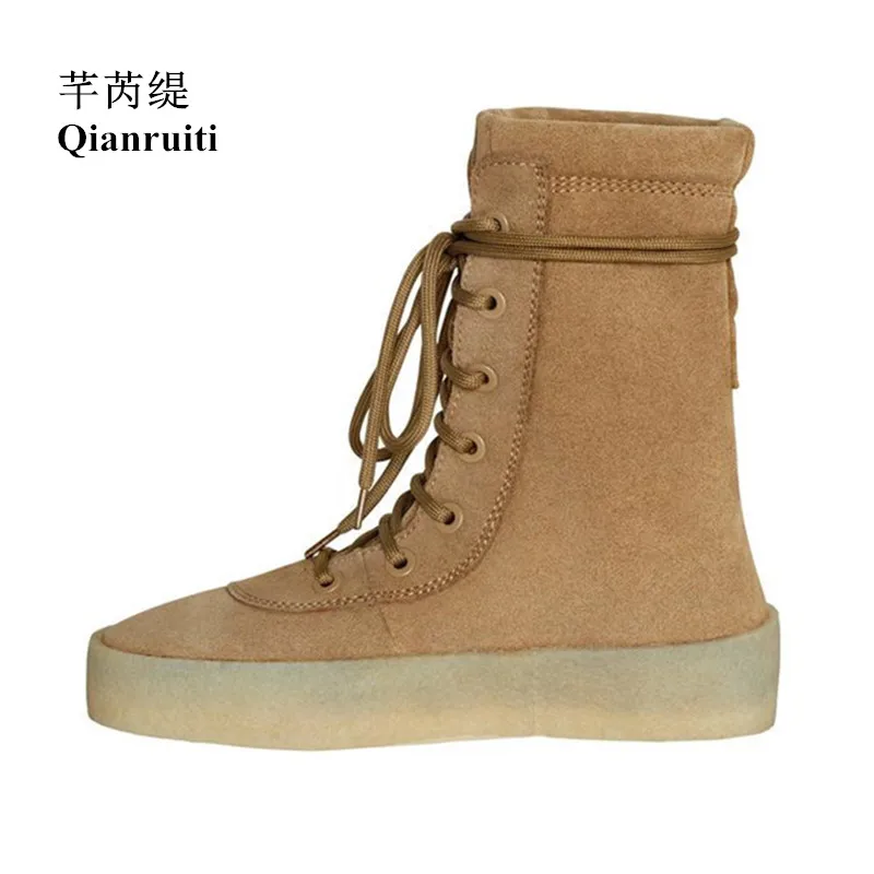 Simple Design Men Ankle Boots Suede Military Crepe Boots Popular Lace-up Male Shoes Thick Flat Desert Boots For Men