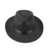 LUCKYLIANJI Vintage Men Women Hard Wool Felt Hat Wide Brim Fedora Trilby Panama Hat Gangster Cap (One Size:58cm) - Image 3