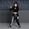 Girls Hip Hop Clothes Black White Dancing Sweatshirt Shirt Top Kids Ballroom Custumes Street Wear Performance Shows Dance Suits - Image 3