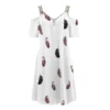 Feather Printed Short Sleeve Women Dress V-Neck Strap Open Back Zipper Dress For Women 2021 Fashion Plus Size Dresses For Women - Image 5