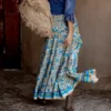 Boho Print Long Skirts Women Summer Beach Bottoms Elastic Waist Gypsy Ethnic Oversize Ladies Skirt Female 2021 Vintage Clothing - Image 5