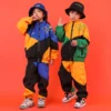 Kid Cool Hip Hop Clothing Pockets High Neck Jacket Top Coat Running Casual Jogger Pants Girls Boys Jazz Dance Costume Clothes - Image 3