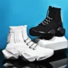 Plus Size High Top Massive Sports Sock Boot Men Sock Sneakers Men's Running Sport Shoes White Sports Shoes Men Knit Gym GME-1560 - Image 2