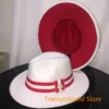 Fedora hat men and women jazz hat stretch ribbon accessories white top hat church men's winter hat шапка женскаязима 2021 - Image 2