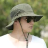 Unisex Summer Foldable Sun Fisherman Hat Men Women Wide Brim Casual Travel Beach Sunscreen UV Outdoor Sport Fishing Cap R22 - Image 3