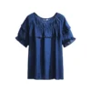 150Kg Plus Size Women's Summer Loose Ruffled Short-Sleeved T-Shirt Bust 165cm 6XL 7XL 8XL 9XL 10XL Fresh Top white Blue Purple - Image 5