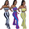 two piece set women striped 2 piece set women outfits crop top pants two pieces sets summer clothes for female sexy women's suit - Image 2