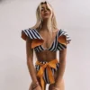 Two-Pieces Women Floral 2024 Push-Up Padded Bra Ruffles Bandage Bikini Set Swimsuit Swimwear Bathing Suit Beachwear Biquini - Image 4